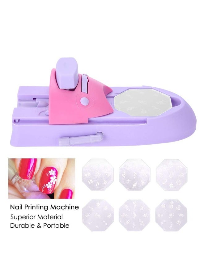 klarako - Nail Art Pattern Printer, DIY Stamper Manicure Printing Machine Printers Tool Set (1*Main Machine + 6*Pcs of Stainless Steel printed Templates + 1*User Manual) - Image 1
