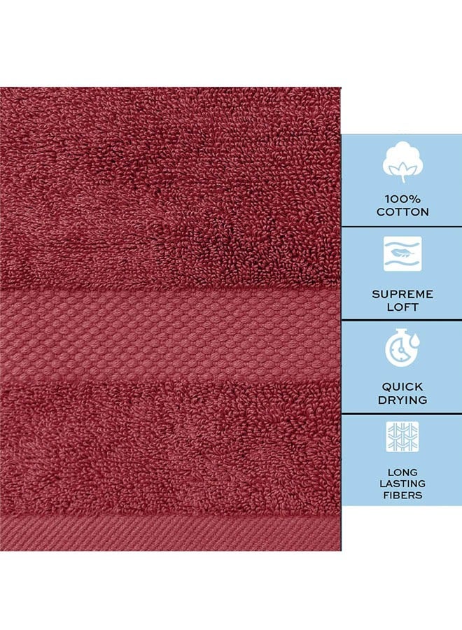 Kingston Premium Quality High Absorbent Bath Towel Set 2 Bath Towels 2 Hand Towels And 4 Wash Cloths Combo Pack of 8 Red - Image 4