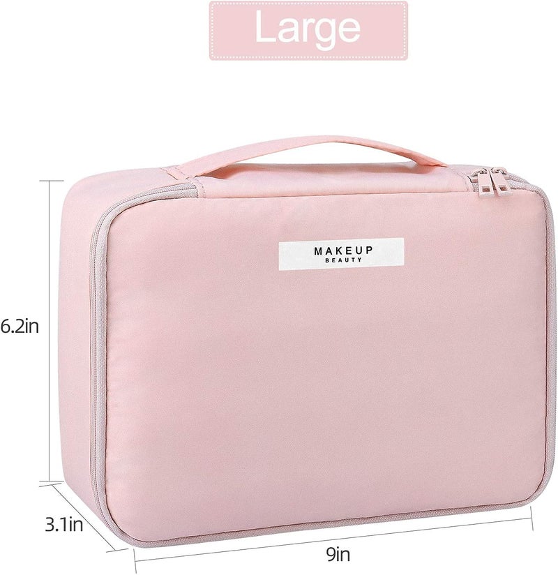 Keetly Makeup Bag Cosmetic Bag for Women Cosmetic  Travel Makeup Bag  Large Travel Toiletry Bag  for Reusable Toiletry Bag Adjustable and Comfortable Pink - Image 2