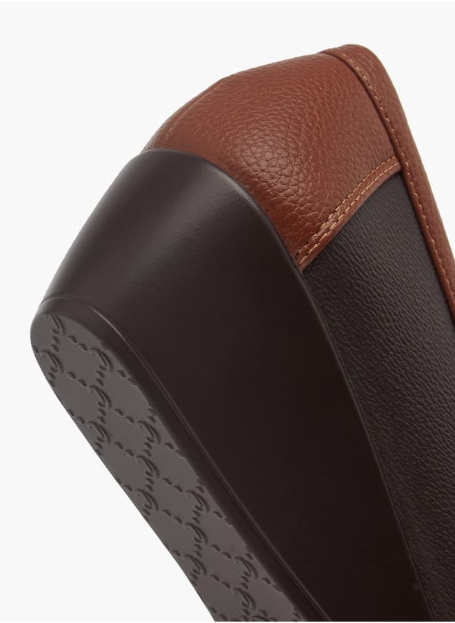 Le Confort Women Textured Slip-On Loafers with Wedge Heels  - Image 5