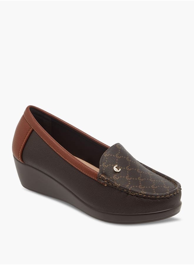Le Confort Women Textured Slip-On Loafers with Wedge Heels  - Image 2