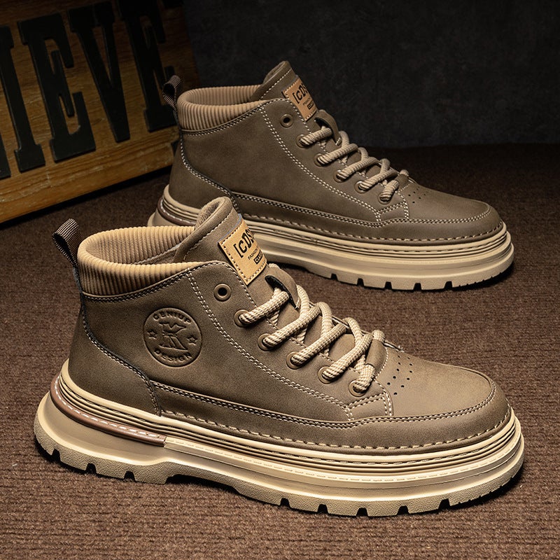 Spring Plus-Size Men'S Shoes 45 Extra Wide Martin Boots 46 High-Top Work Shoes 47 Casual Sneakers 48 Large Trendy Shoes - Image 1