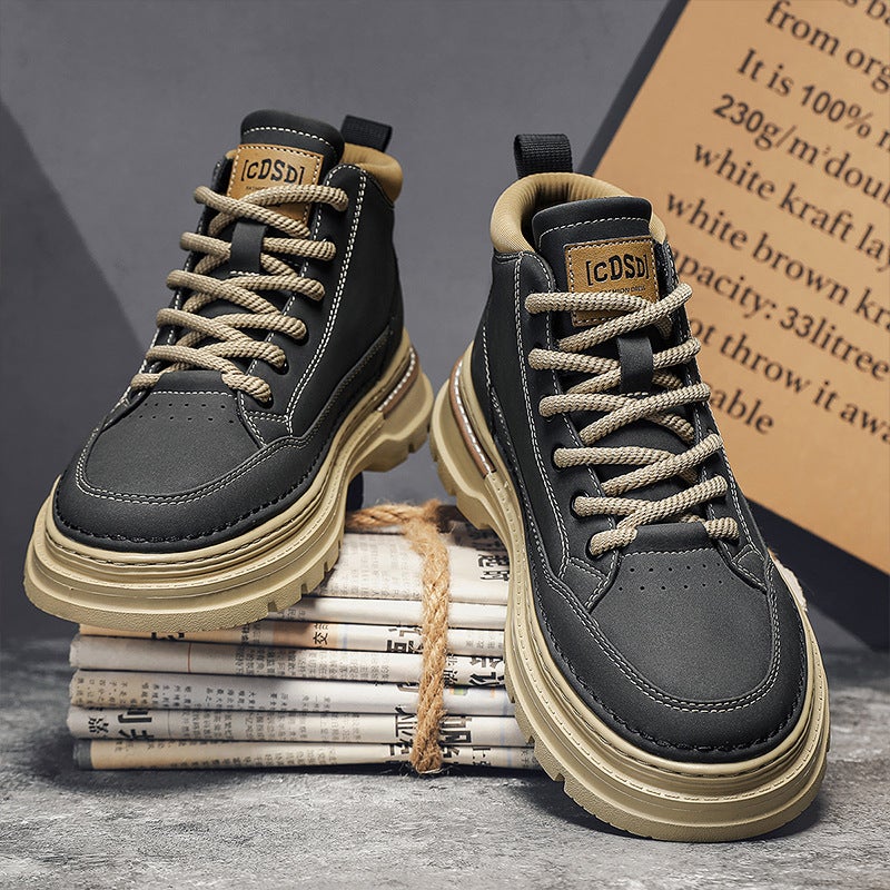 Spring Plus-Size Men'S Shoes 45 Extra Wide Martin Boots 46 High-Top Work Shoes 47 Casual Sneakers 48 Large Trendy Shoes - Image 2