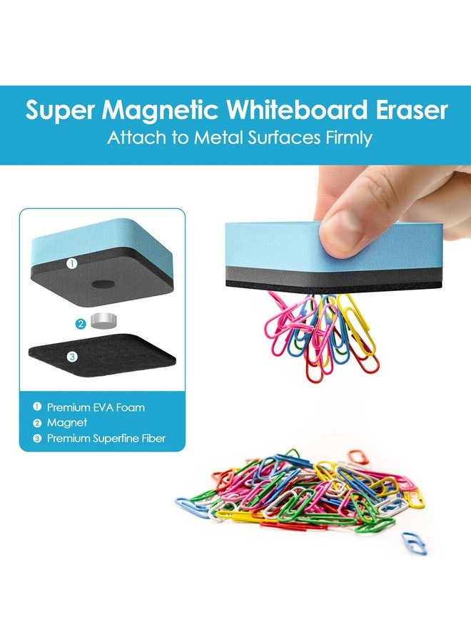 MaxGear Whiteboard Eraser, 24 Pack Magnetic Dry Erase Erasers, Dry Erasers For Whiteboard, White Board Erasers, Dry Erasers Bulk For Classroom, Office, Home (6 Pastel Color Set, 2 X 2 X 0.6 Inch) - Image 3