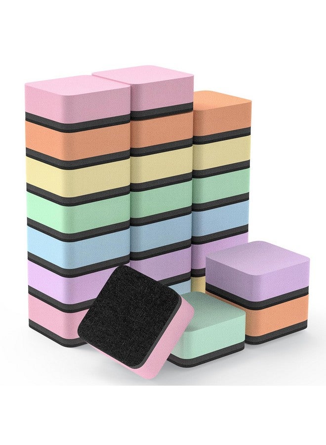 MaxGear Whiteboard Eraser, 24 Pack Magnetic Dry Erase Erasers, Dry Erasers For Whiteboard, White Board Erasers, Dry Erasers Bulk For Classroom, Office, Home (6 Pastel Color Set, 2 X 2 X 0.6 Inch) - Image 1