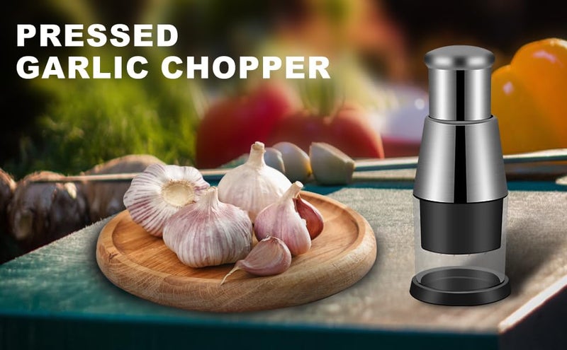 Calyrex Calyrex Pepper Mill Garlic Mini Chopper Onion Chopper Stainless Steel Garlic Press Ginger Onion Chopper Garlic Cutter Herb Chopper Ginger Press for Home Kitchen - Image 3