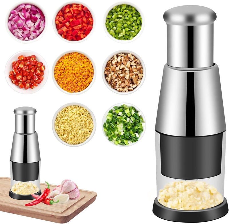 Calyrex Calyrex Pepper Mill Garlic Mini Chopper Onion Chopper Stainless Steel Garlic Press Ginger Onion Chopper Garlic Cutter Herb Chopper Ginger Press for Home Kitchen - Image 1