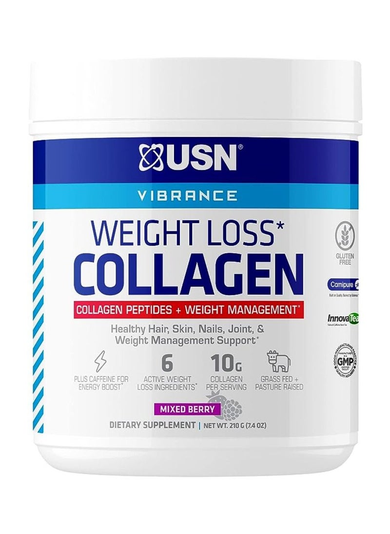 USN - Weight Loss Collagen Mixed Berry 15 Servings (7.4 oz) - Image 1