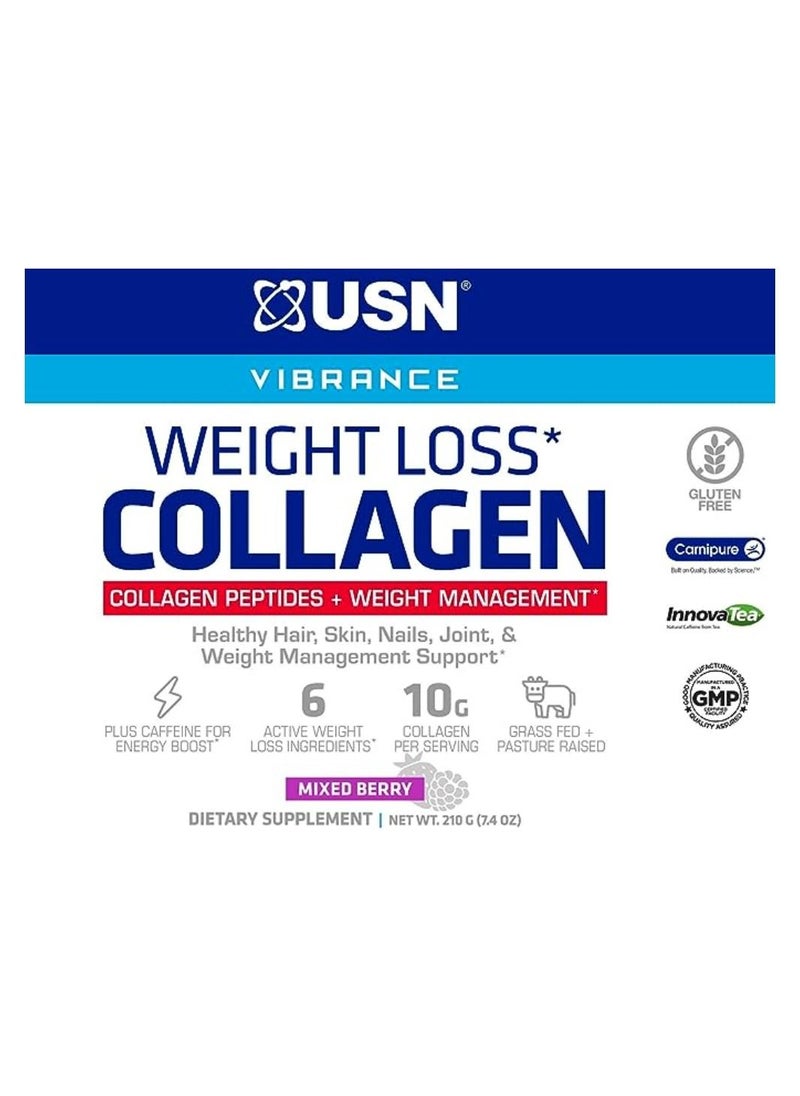 USN - Weight Loss Collagen Mixed Berry 15 Servings (7.4 oz) - Image 1