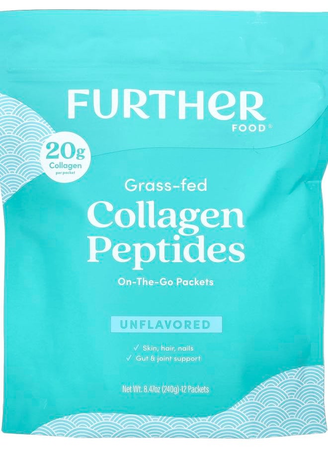 Further Food Grass-Fed Collagen Peptides Unflavored 12 Packets 0.71 oz (20 g) Each 