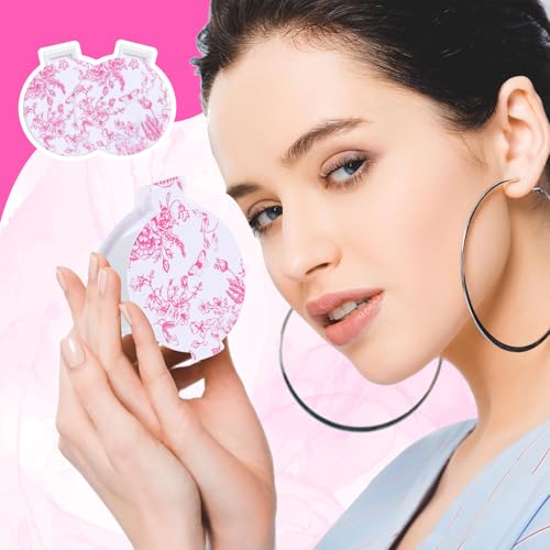 Quzzil 12 Pcs Floral Small Compact Mirrors Bulk for Women Mini Pocket Mirrors Purse Travel Makeup Portable Folding Glass Gift for Wedding Guest Bridal Birthday Shower Party Favor(Pink) - Image 4