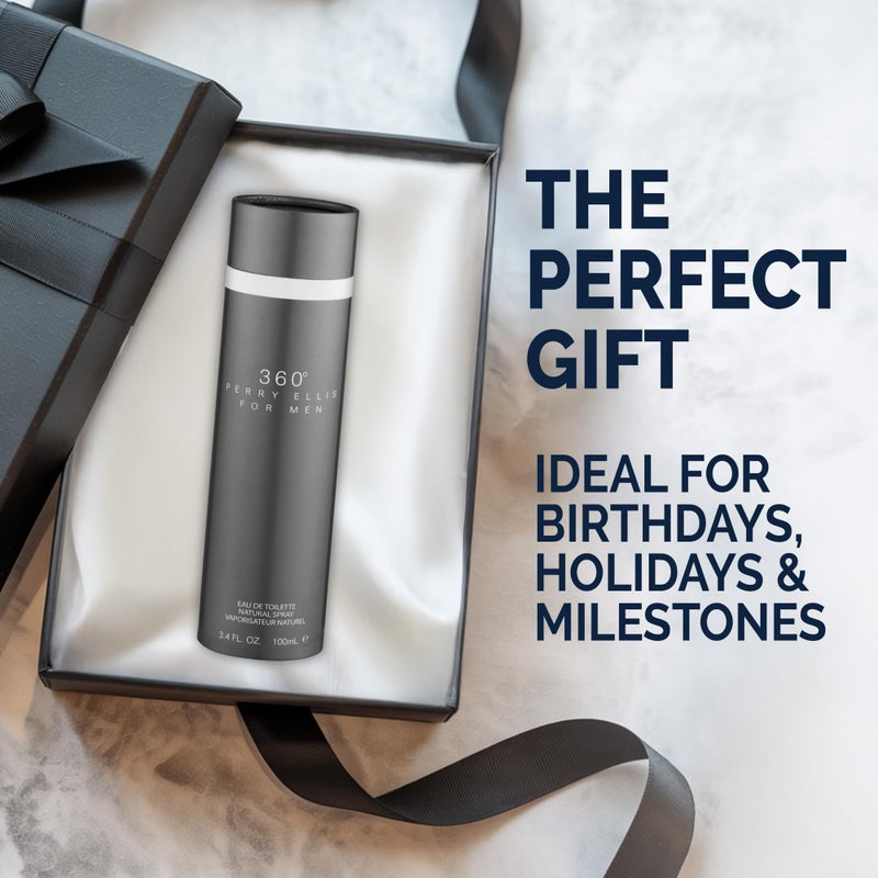 Perry Ellis 360Â° Eau De Toilette Spray for Men - Mens Cologne, Long Lasting Perfume, EDT, Fragrance with Notes of Bergamot, Juniper & Musk - 3.4 fl oz (100 mL) - Image 5