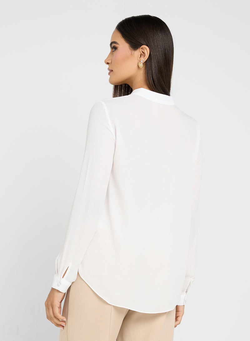 ELLA Button Detail Neck Top - Image 2