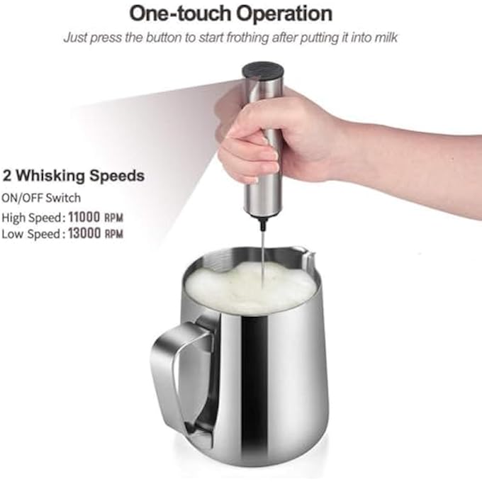 ريحني عصا خفق الحليب القابلة لإعادة الشحن، خلاط المشروبات اليدوي، خفاقة كهربائية مع USB، صانع رغوة للقهوة، خلاط يدوي كهربائي للاتيه، الماتشا، الكابتشينو، الشوكولاتة الساخنة، فضي - Image 5
