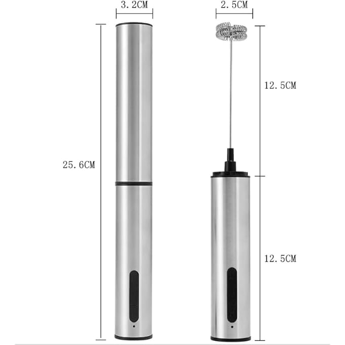 ريحني عصا خفق الحليب القابلة لإعادة الشحن، خلاط المشروبات اليدوي، خفاقة كهربائية مع USB، صانع رغوة للقهوة، خلاط يدوي كهربائي للاتيه، الماتشا، الكابتشينو، الشوكولاتة الساخنة، فضي - Image 3