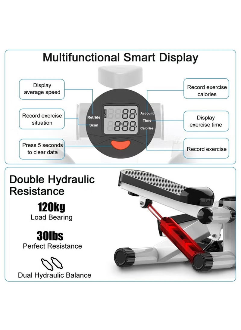 EzzySo - Multi-Functional Exercise Mini Step Machine with Pull Rope Dual-Step Platform, Home Workout Equipment Adjustable Incline, Stepper Stool Ideal for Home Fitness and Cardio Workouts - Image 1