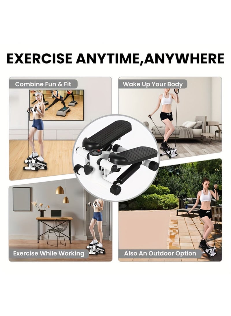 EzzySo - Multi-Functional Exercise Mini Step Machine with Pull Rope Dual-Step Platform, Home Workout Equipment Adjustable Incline, Stepper Stool Ideal for Home Fitness and Cardio Workouts - Image 1