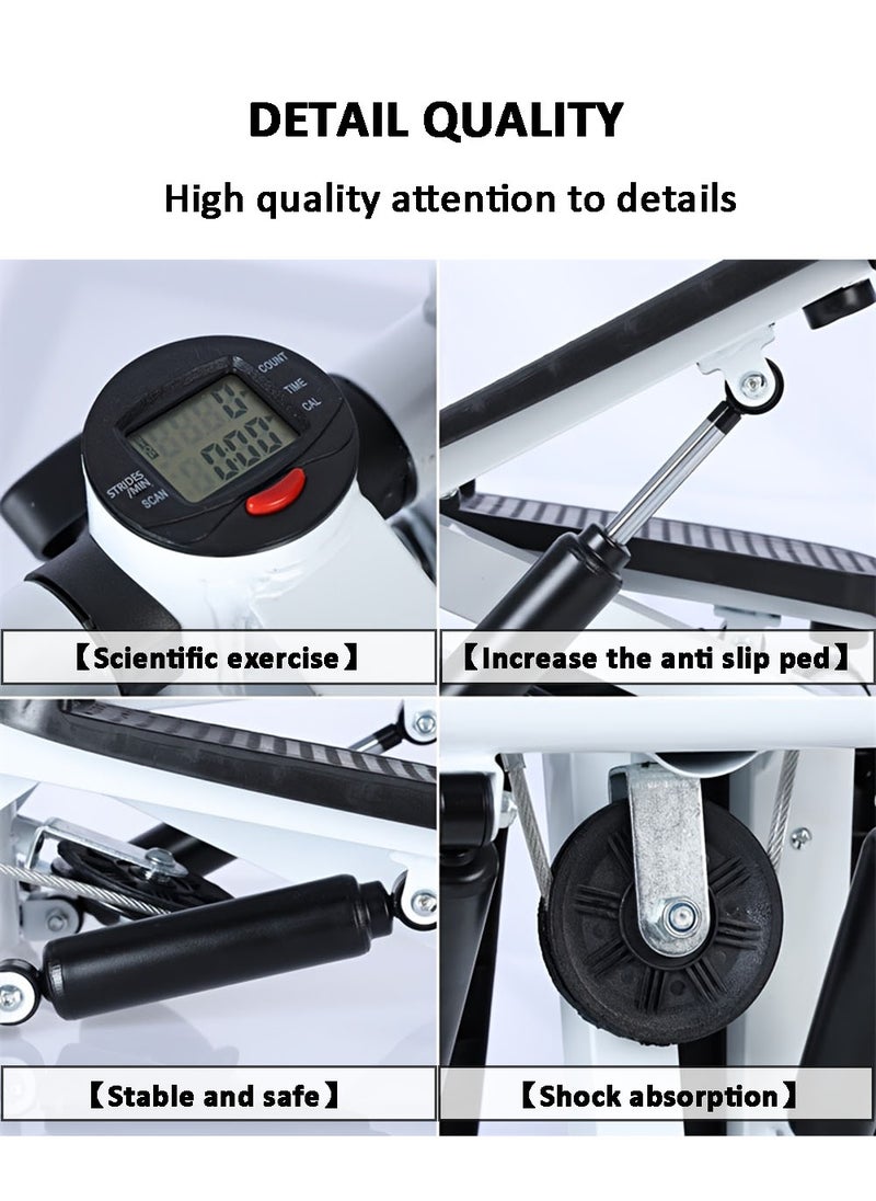EzzySo - Multi-Functional Exercise Mini Step Machine with Pull Rope Dual-Step Platform, Home Workout Equipment Adjustable Incline, Stepper Stool Ideal for Home Fitness and Cardio Workouts - Image 1