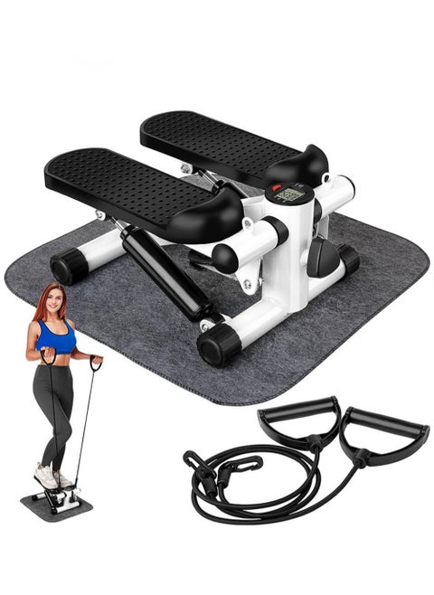 Multi-Functional Exercise Mini Step Machine with Pull Rope Dual-Step Platform, Home Workout Equipment Adjustable Incline, Stepper Stool Ideal for Home Fitness and Cardio Workouts