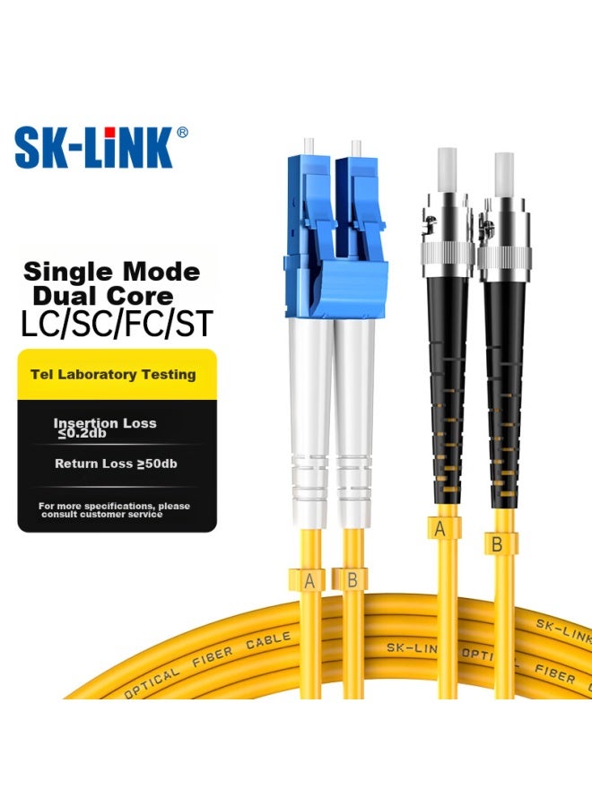 Sk-link Fiber Optic Patch Cable, Lc-st Telecom-grade Single-mode Dual-core St-lc Gigabit/10gbps Upc Fiber Optic Cable, Data Center Pigtail, Low Zero Halogen, Sk-txsm 1 Meter - Image 1