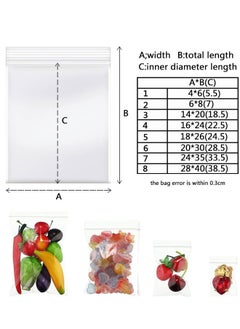 HAWAWA Clear Plastic Reclosable Zip Bags 14x18.5cm (200 count), Poly Baggies with Resealable Zip Top Lock for Small Business Storage, Packaging & Shipping  - Image 3