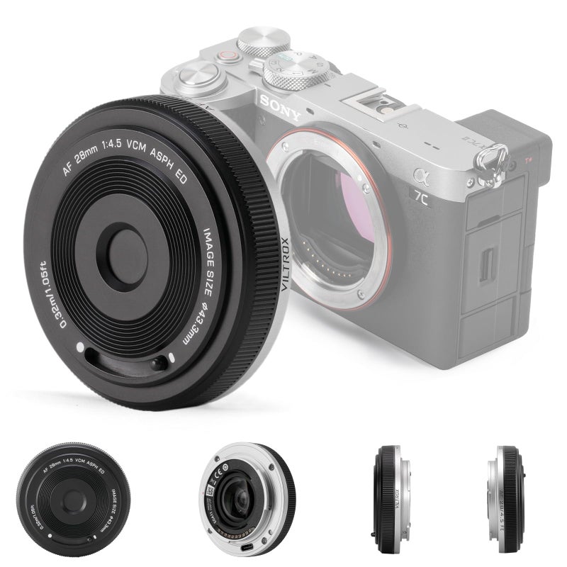 VILTROX 28mm F45 EMount UltraThin Pancake Lens Auto Focus 28 mm f45 FE ChipsSize Full Frame Wide Angle Lens for Sony a7 a7R a7S a7C a7RII a7SII a7SIII a7III a7RIII a7IV a7RIV a9 a9II - Image 2