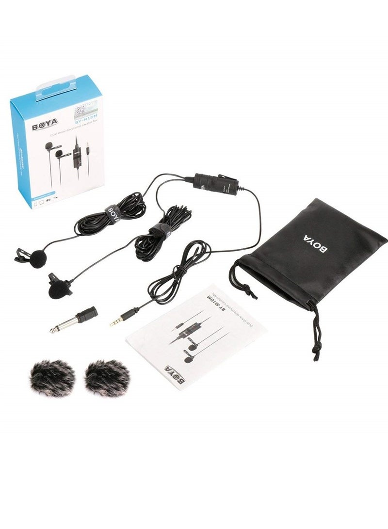BOYA  BY-M1DM Dual Collar Microphone For Cameras Smartphones Tablets Computers Recorders - Image 3