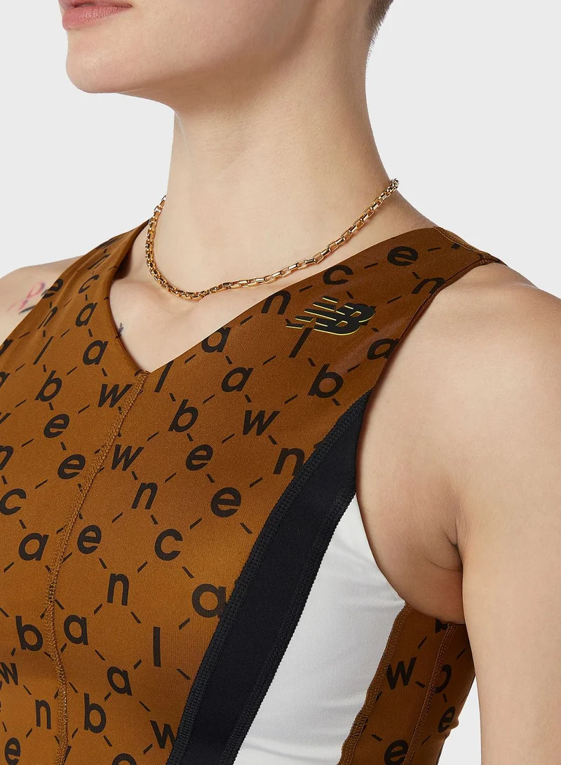 New Balance Transform Sleek Printed Cropped Top