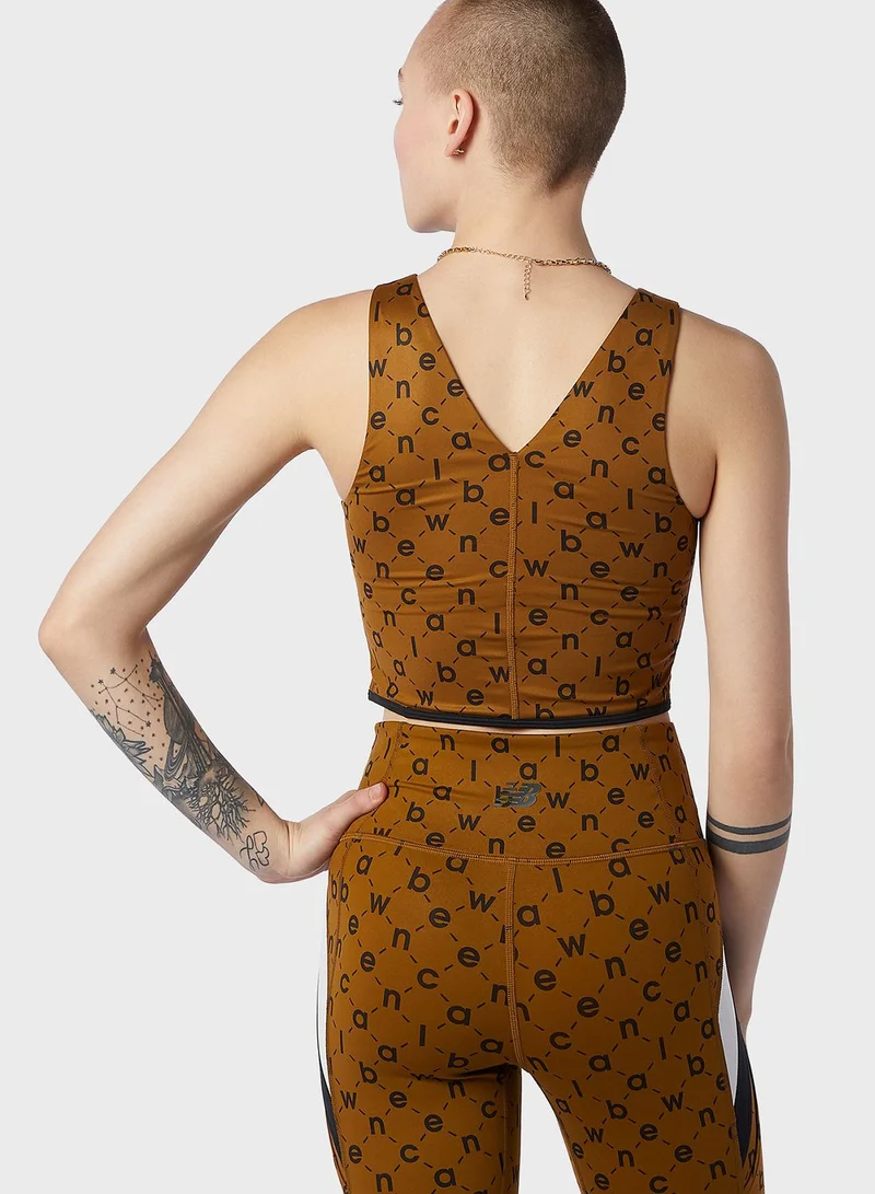 New Balance Transform Sleek Printed Cropped Top