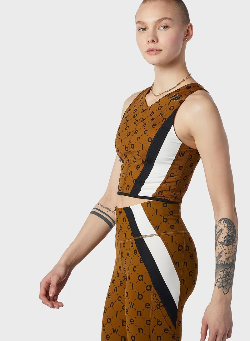 New Balance Transform Sleek Printed Cropped Top