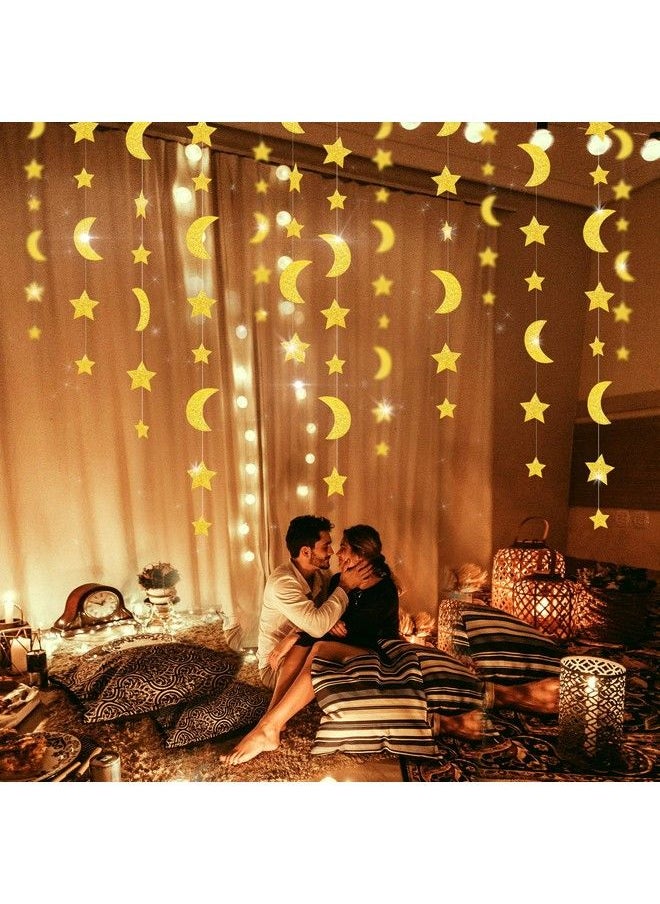 Generic - Twinkle Twinkle Little Star Birthday Decorations Glitter Gold/Baby Shower Decorations Moon And Star Garland Outer Space Birthday Party Decorations Glitter Gold Honey Moon Wedding Engagement Decor - Image 1