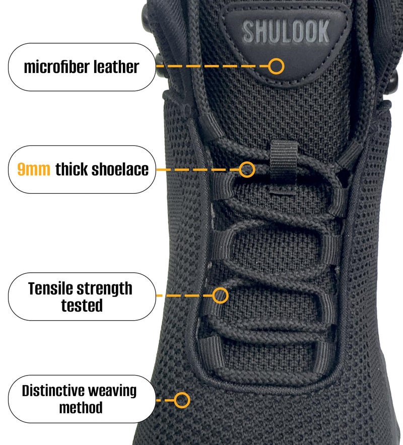 SHULOOK Non Slip Work Boots Women Slip Resistant Comfortable Mesh Kitchen Chef Shoes for Restaurant Food Service Lightweight Walking Shoes Ankle Support,Black 6 - Image 3