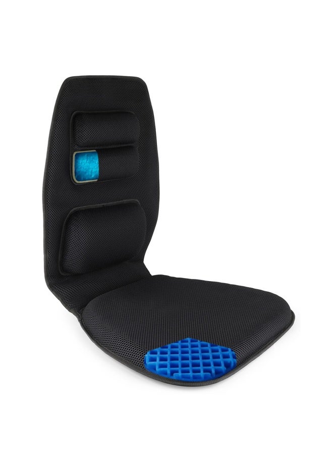 FOMI Premium Gel Cushion and Firm Back Support Seat Cushion Pad and Upper Lower Thoracic and Lumbar Pillow for Car Office Chair Pressure Sore Coccyx Pain Relief Posture Aid Grid Gel - Image 1