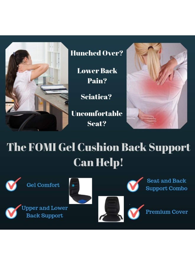 FOMI Premium Gel Cushion and Firm Back Support Seat Cushion Pad and Upper Lower Thoracic and Lumbar Pillow for Car Office Chair Pressure Sore Coccyx Pain Relief Posture Aid Grid Gel - Image 5