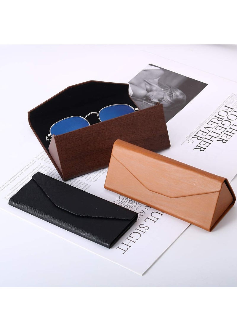 Barakah Glasses Cases Portable PU Folding Hard Shell Eyeglasses Protector Fall Resistance Most Styles of Sunglasses Eyeglasses Reading Glasses for Students Office Workers Travelers 3PCS - Image 2