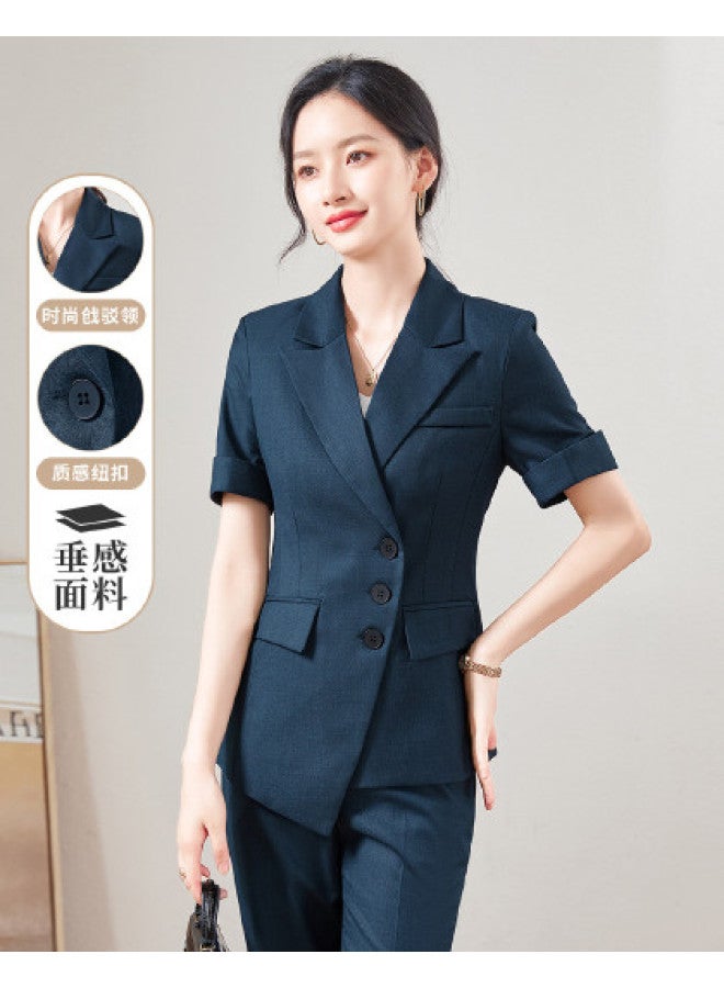 ROMON طقم بدلة نسائي مكون من قطعتين للأعمال والتنقل اليومي، طقم بدلة أنيق بسيط - Image 1