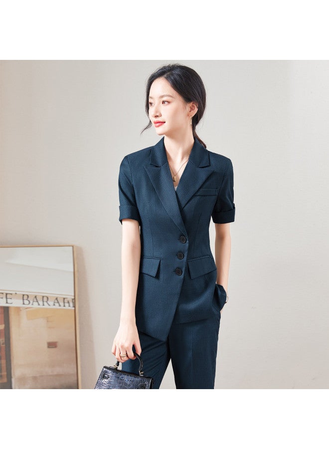 ROMON طقم بدلة نسائي مكون من قطعتين للأعمال والتنقل اليومي، طقم بدلة أنيق بسيط - Image 5