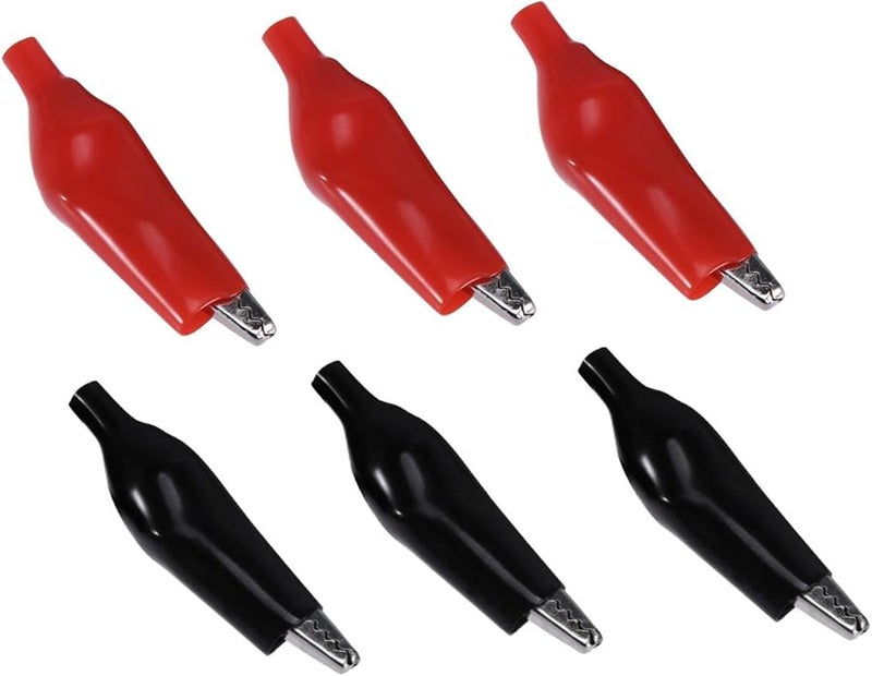 مشابك التمساح الحمراء والسوداء المعزولة 20 قطعة، أحذية بلاستيكية، مشابك معدنية كهربائية - Image 2