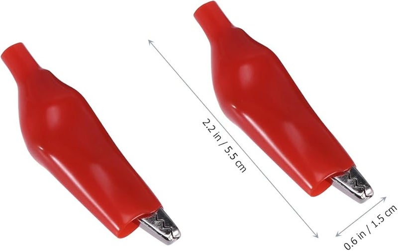 مشابك التمساح الحمراء والسوداء المعزولة 20 قطعة، أحذية بلاستيكية، مشابك معدنية كهربائية - Image 4
