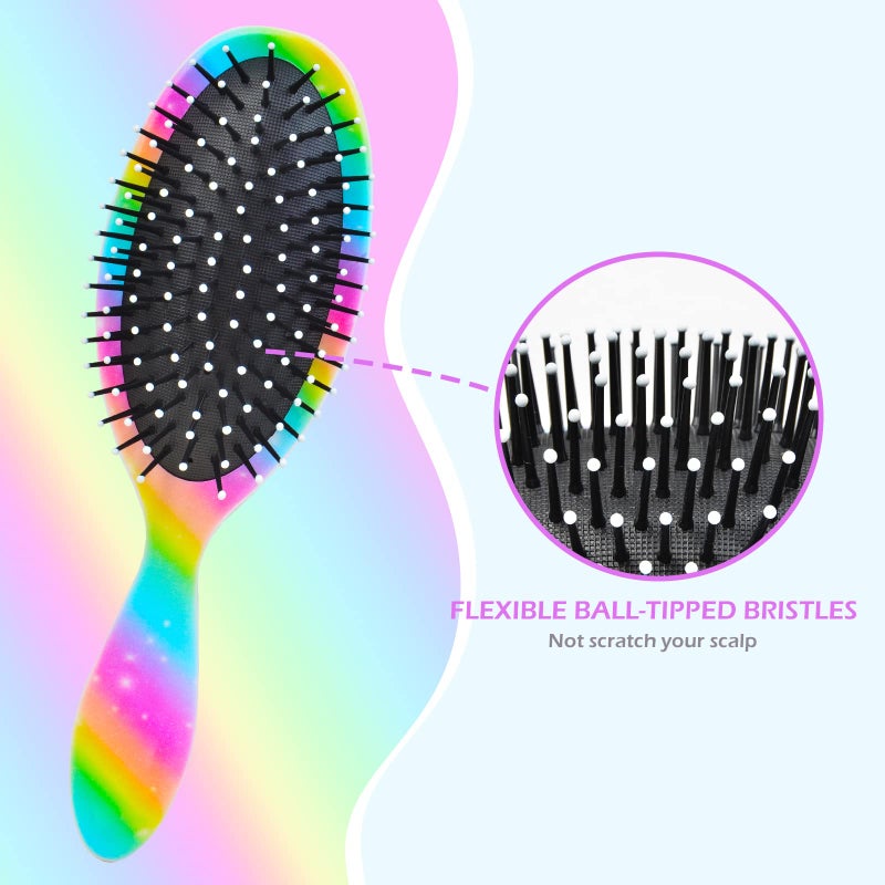 OlyPegic Kids Hair Brush Girls, Toddler Wet Dry Detangling Hair Brush for Curly Thick Hair Pain-Free Comb Girls Kids Women Unicorn Mermaid - Image 5