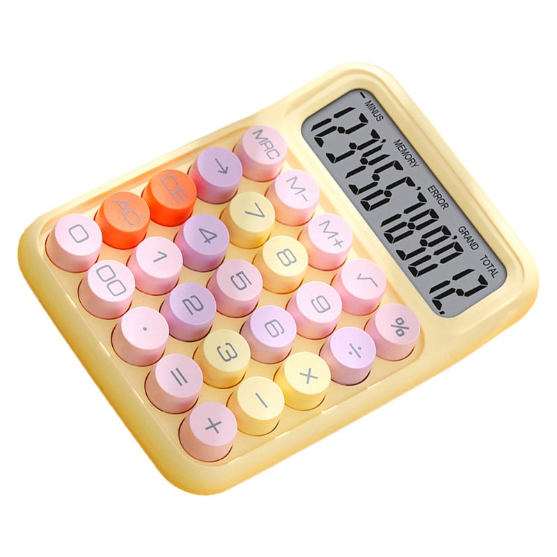 آلة حاسبة لوحة مفاتي ميكانيكية ملونة، آلة حاسبة إلكترونية سطح المكتب للمنزل والمدرسة والمكتب - ليلاك - Image 4