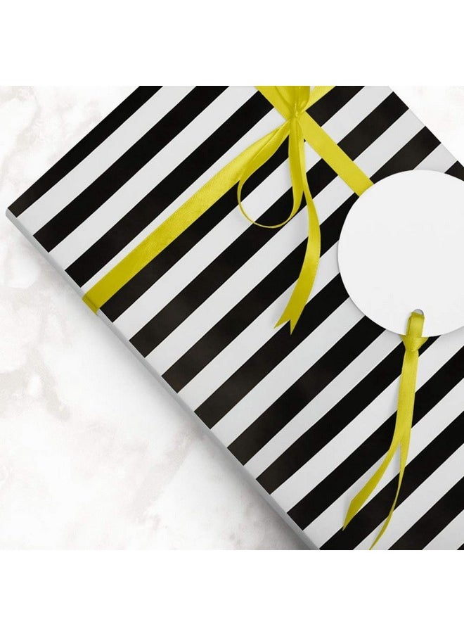 JAM Paper Gift Wrap - Striped Wrapping Paper - 25 Sq Ft (30 In X 10 Ft) - Black & White Stripes - Roll Sold Individually  - Image 5