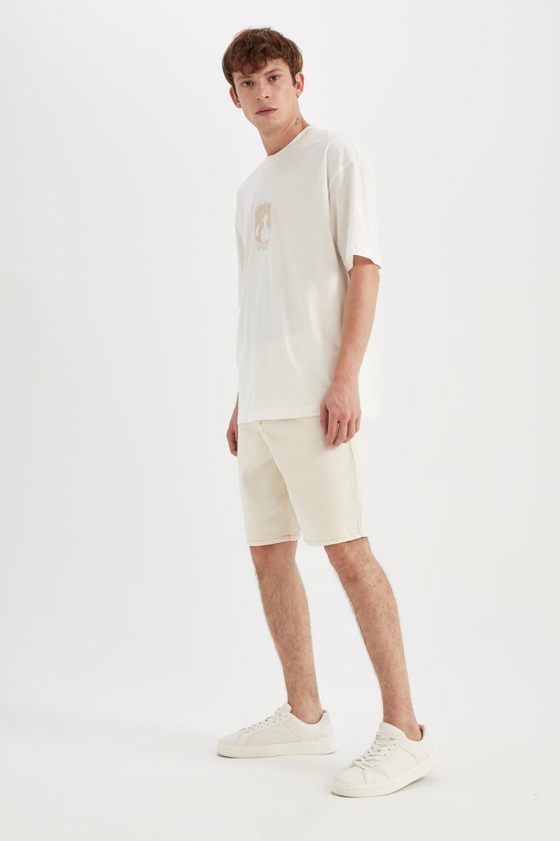 Man Straight Fit Jean Bermuda