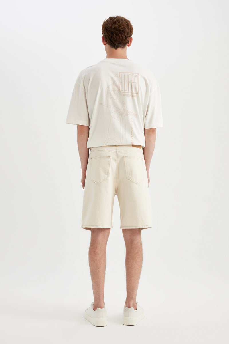 Man Straight Fit Jean Bermuda