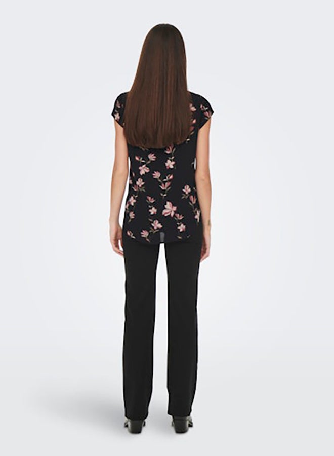 ONLY Womens Vic Shortsleeve AOP Top Woven - Image 4