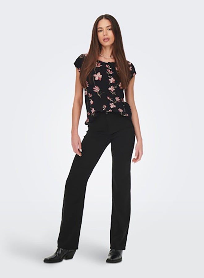 ONLY Womens Vic Shortsleeve AOP Top Woven - Image 1