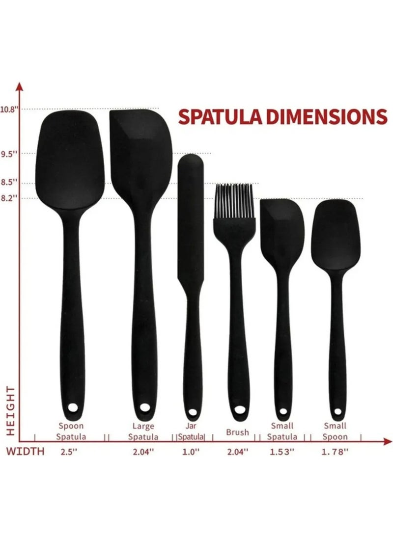 Tiffany Set of 6 Fireproof Non-Stick Kitchen Pastry Silicone Egg Brush Spoon Knife Spatula Set  - Image 3