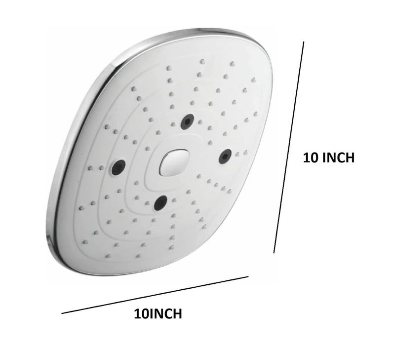 KYOTO (LOOPY) Wall Mounted ABS CP Over Head Shower 10" inch Without Arm High Pressure Water Saving Filtered Adjustable MULTI FLOW & Rainfal & Rain Spray Overhead Shower for Bathroom Accessories - Image 2