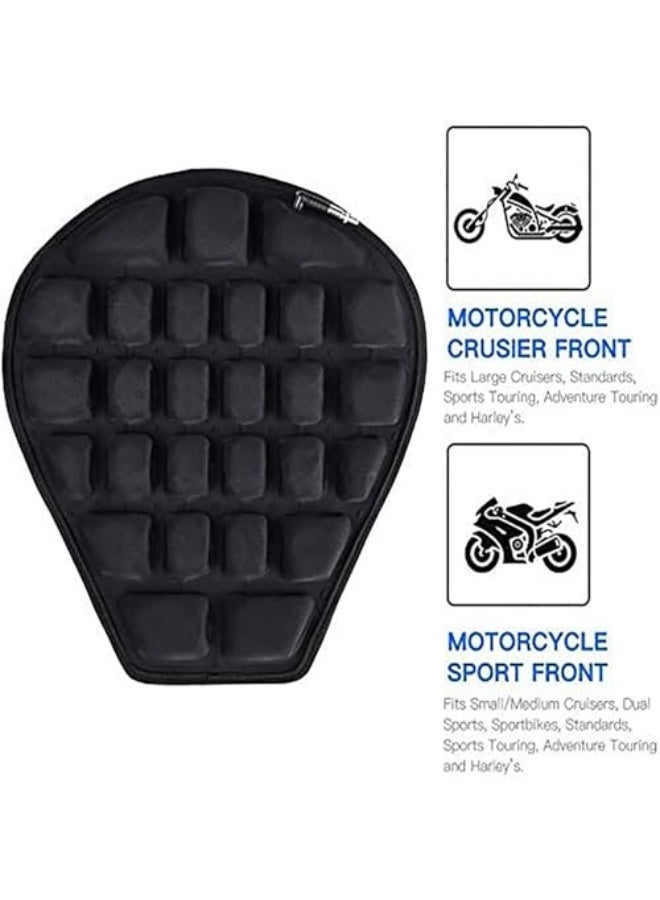 LAMAY Motorcycle Seat Cover 14.9×13.9×1.3inch Air Motorcycle Seat Cushion Water Fillable Cooling Down Seat Pad,Pressure Relief Ride Motorcycle Air Cushion for Cruiser Touring Saddles/Black - Image 5