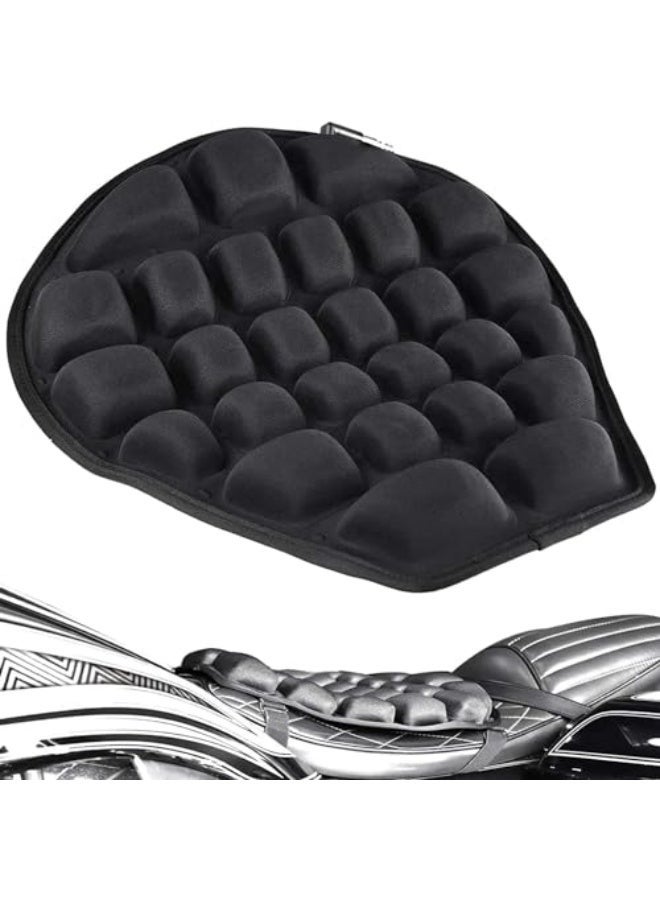 LAMAY Motorcycle Seat Cover 14.9×13.9×1.3inch Air Motorcycle Seat Cushion Water Fillable Cooling Down Seat Pad,Pressure Relief Ride Motorcycle Air Cushion for Cruiser Touring Saddles/Black - Image 1